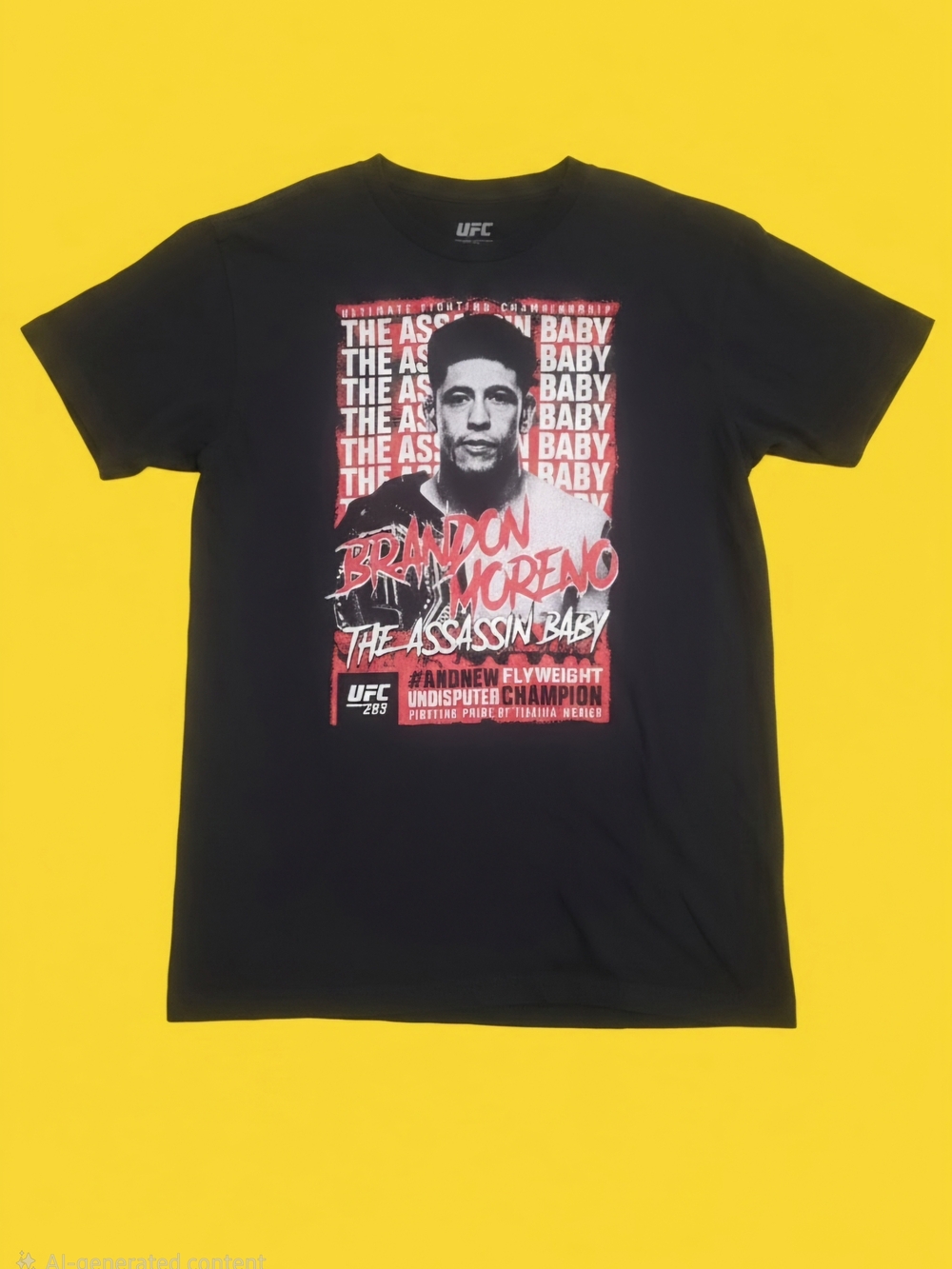 UFC Dark Blue And Red Graphic Tee featuring Brandon Moreno